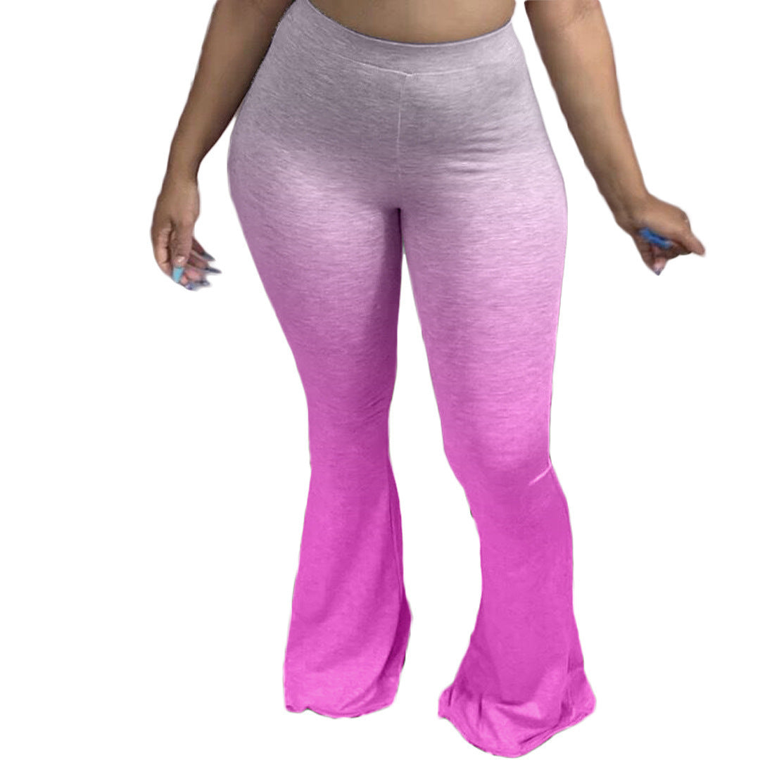 Damen Sportliche Flared Leggings mit Farbverlauf Stalluxe