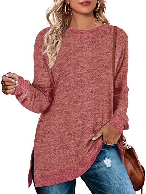 Damen lässiges Oversized Langarmshirt mit abgesetztem Saum Stalluxe