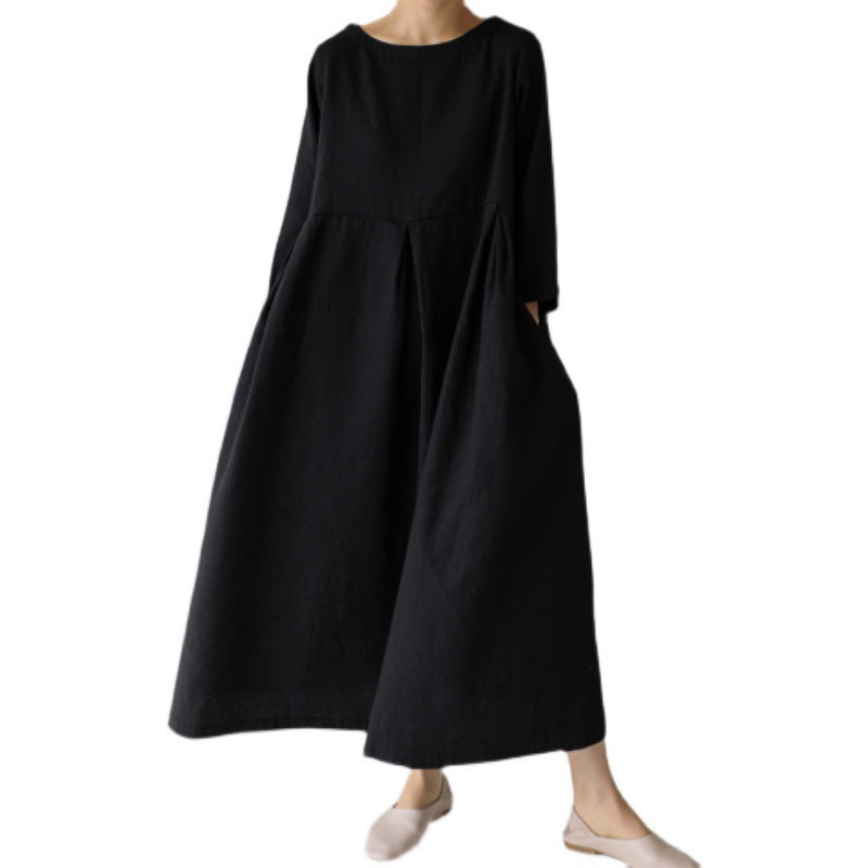 Damen lässiges Sommerkleid im A-Linien Schnitt mit 3/4 Ärmeln Stalluxe