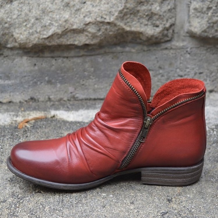 Damen modische Stiefeletten mit asymmetrischem Reißverschluss Stalluxe