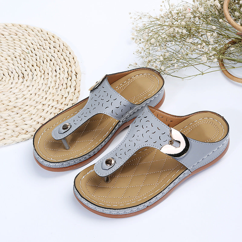Damen Bequeme Zehentrenner-Sandalen mit verstellbarem Riemen und gepolsterter Sohle Stalluxe