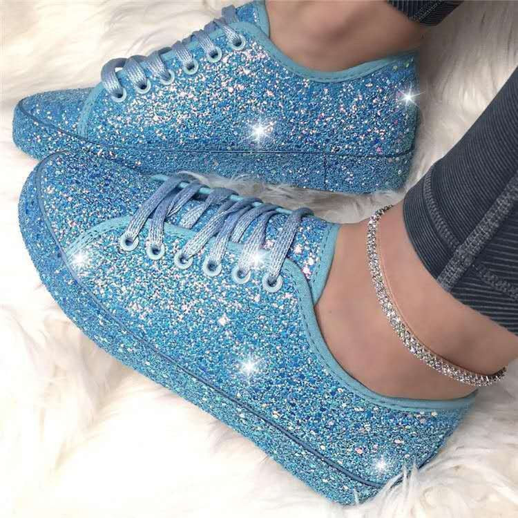 Damen Glitzernde Sneaker mit atmungsaktiver Sohle und zusätzlichem Komfort Stalluxe