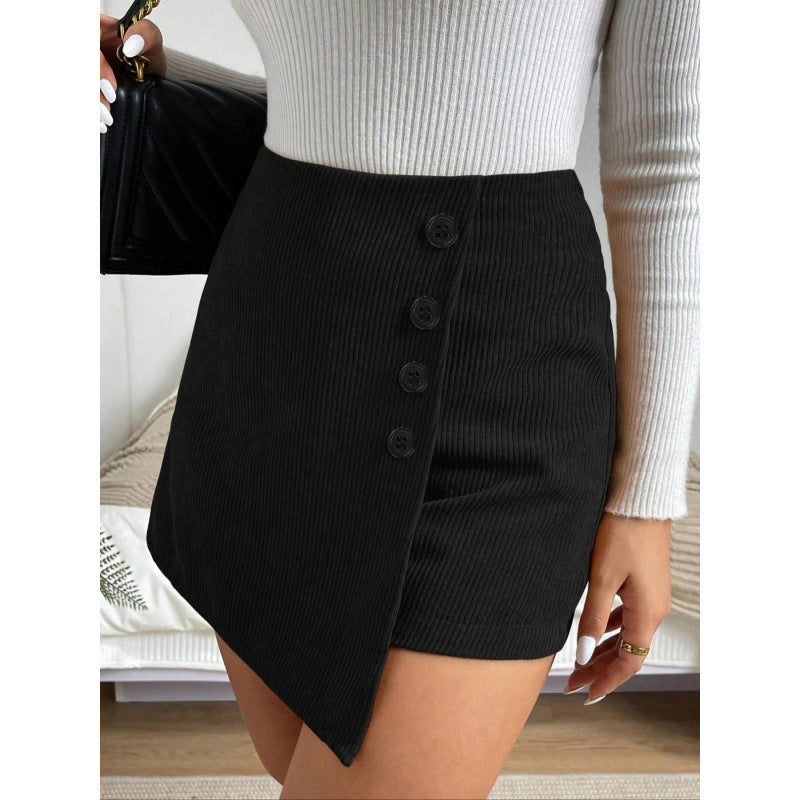 Damen Minirock mit Knopfdetails Stalluxe