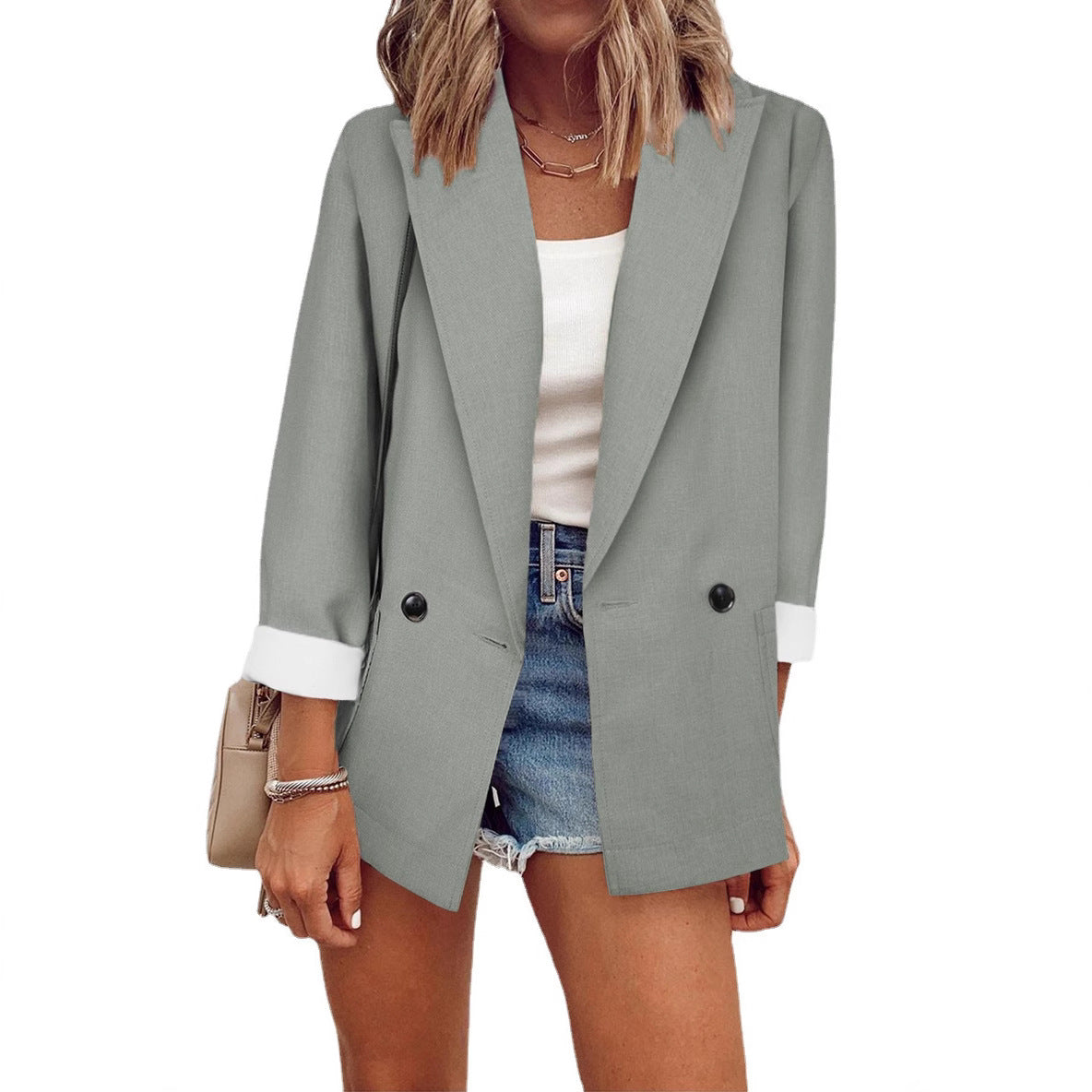 Damen Eleganter Oversized-Blazer mit doppelter Knopfreihe und modischen Details Stalluxe