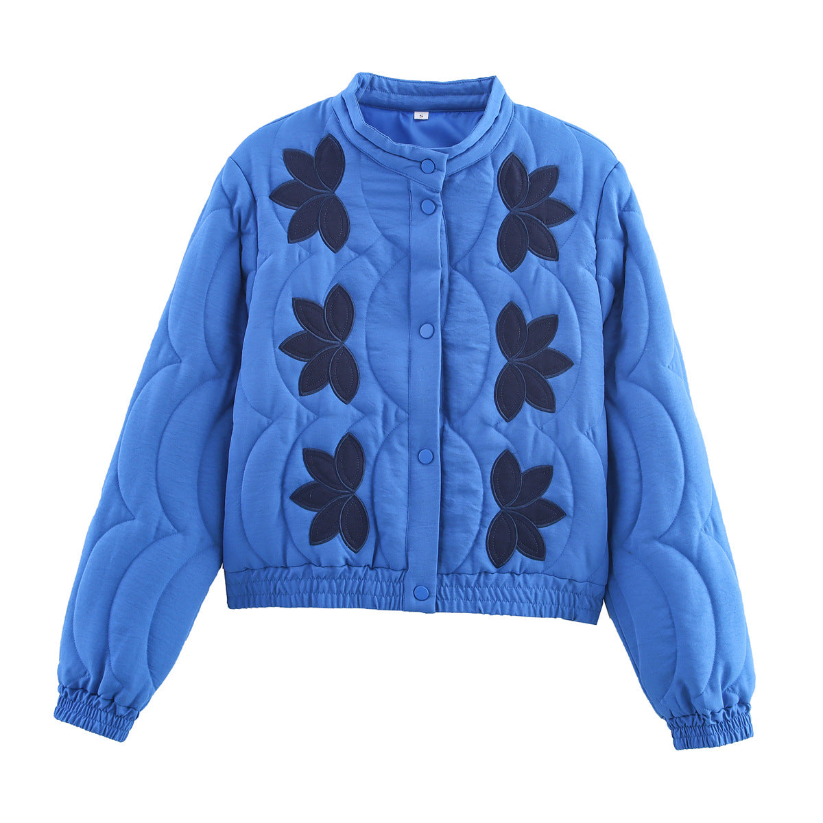 Damen gesteppte Übergangsjacke mit floralem Stickdesign Stalluxe