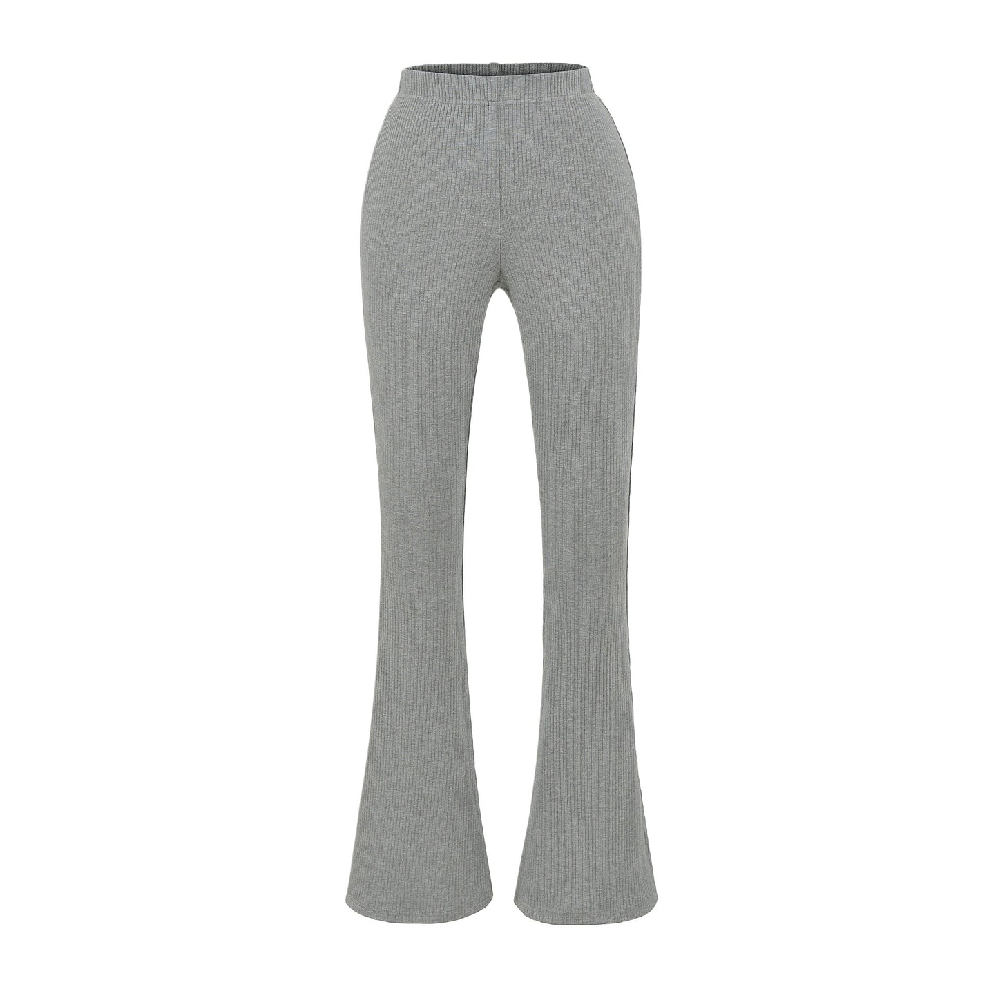 Damen elegante Flared-Hose mit hoch tailliertem Schnitt und feinem Rippdesign Stalluxe