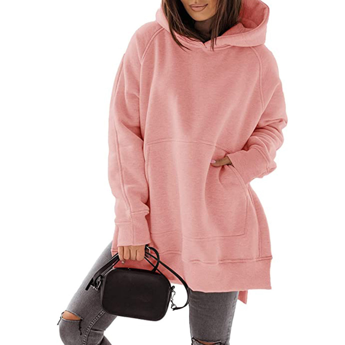 Damen Oversized Kapuzenpullover mit seitlichen Schlitzen und modischem Design Stalluxe