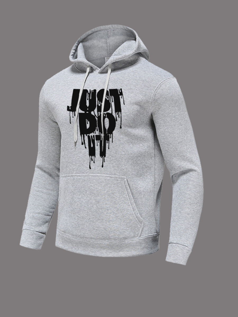 Damen sportlicher Kapuzenpullover mit grafischem Druck und Kängurutasche Stalluxe