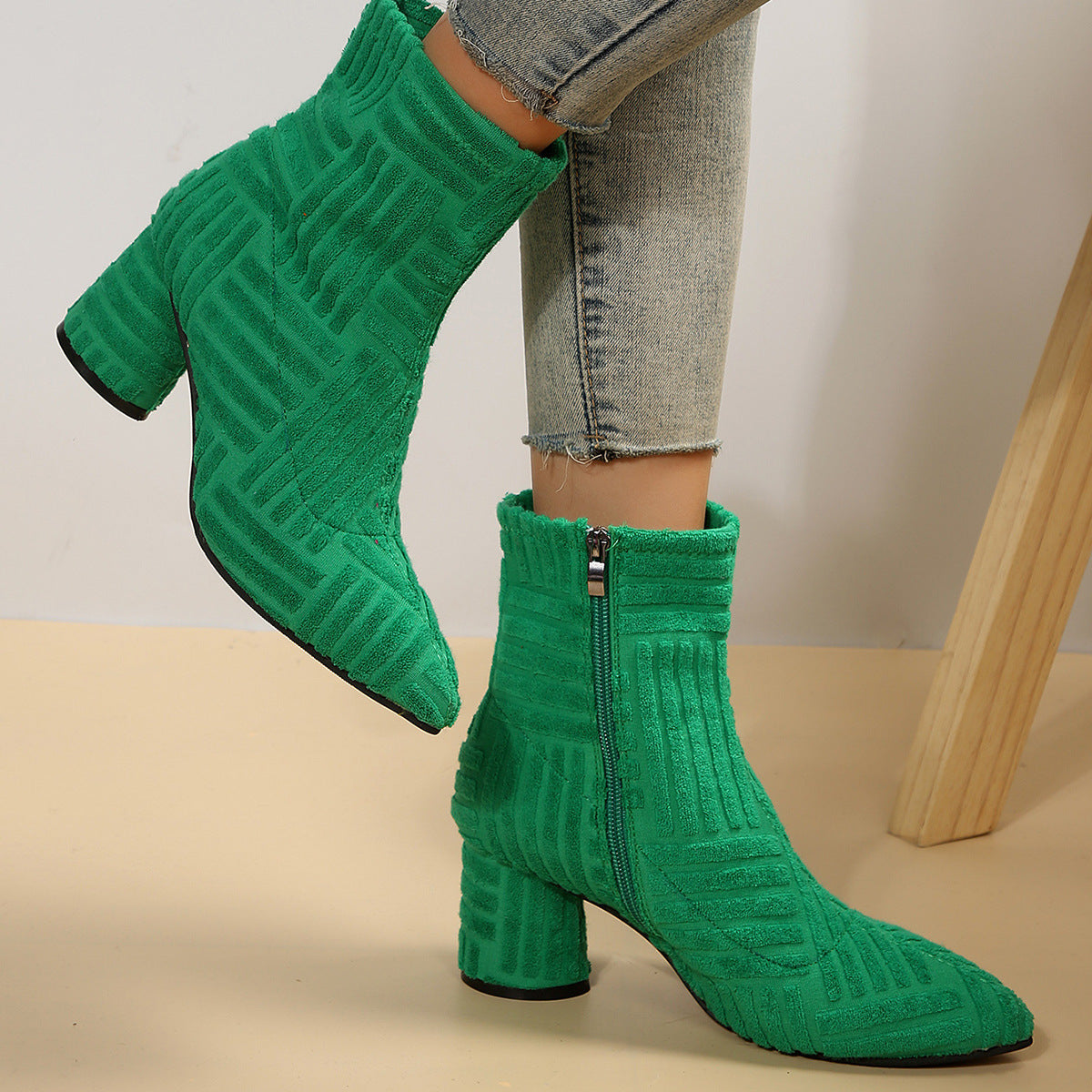 Damen Stiefeletten mit trendiger Ripp-Struktur und komfortablem Blockabsatz Stalluxe