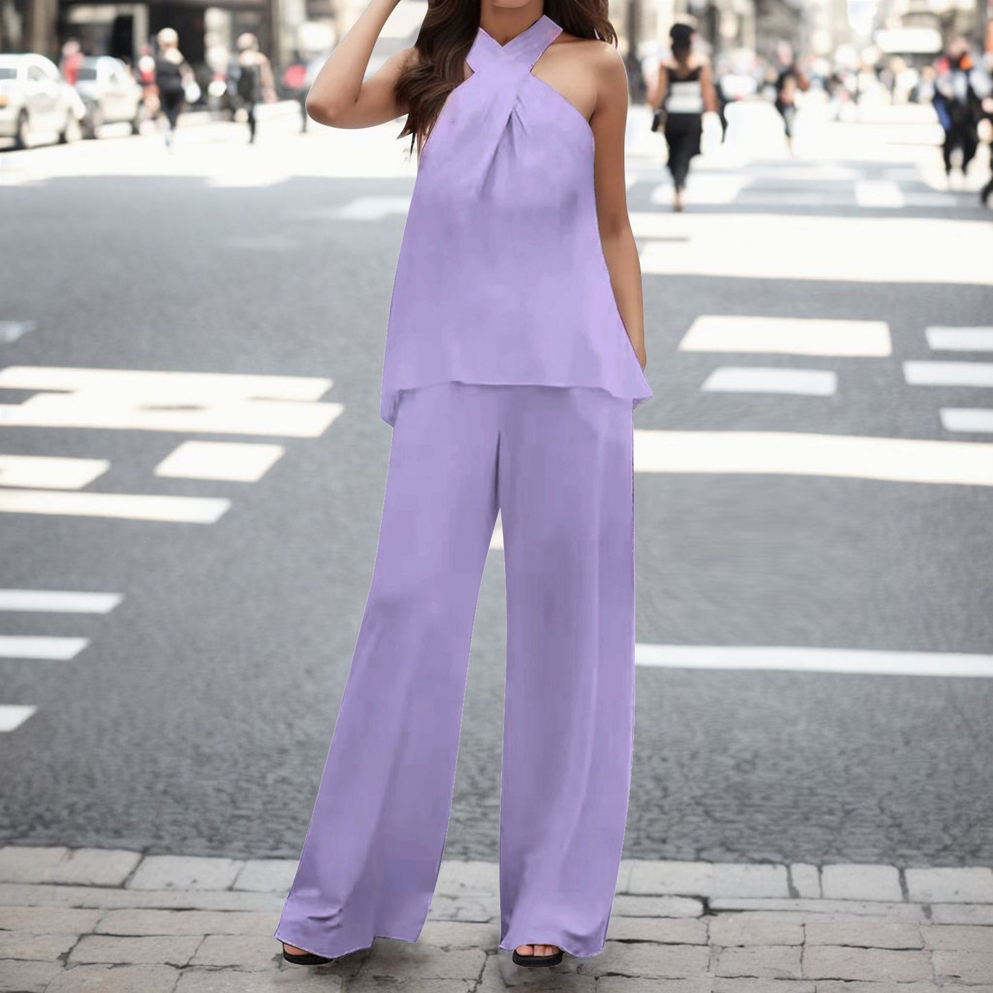 Damen Elegantes und luftiges Jumpsuit mit recyceltem Stoff Stalluxe