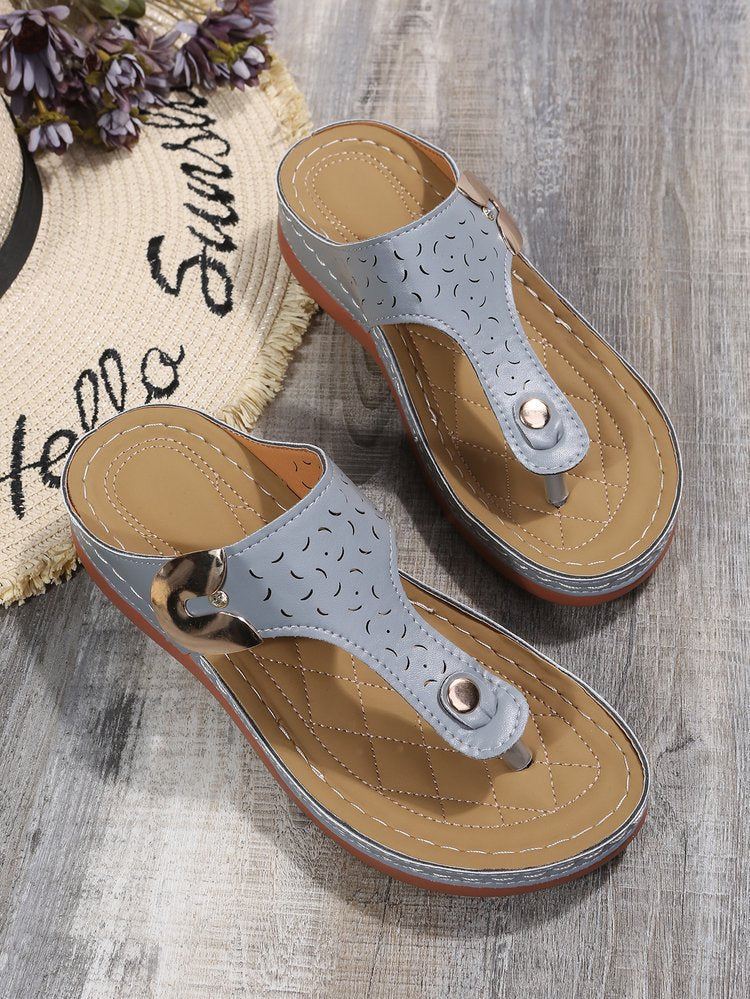 Damen Fußbett-Sandalen mit modischem Herzen-Design und bequemer Sohle Stalluxe