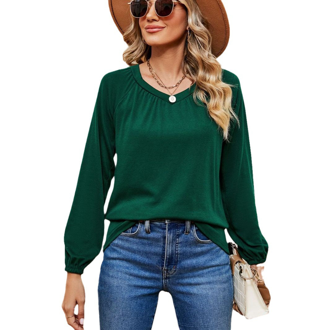 Damen lässiges Longsleeve Oberteil mit raffinierten Rüschendetails Stalluxe