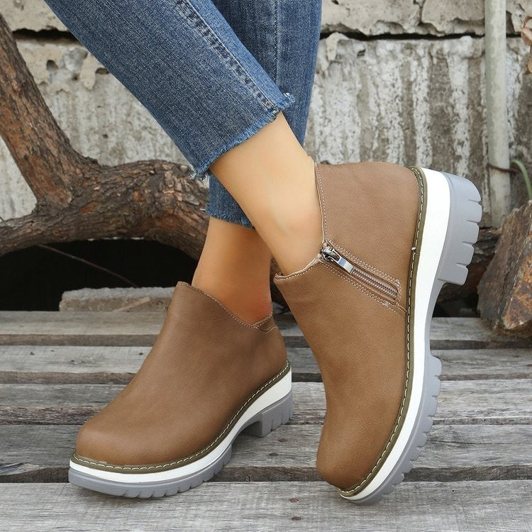 Damen Komfortable Clogs mit elegantem Reißverschluss und rutschfester Sohle Stalluxe