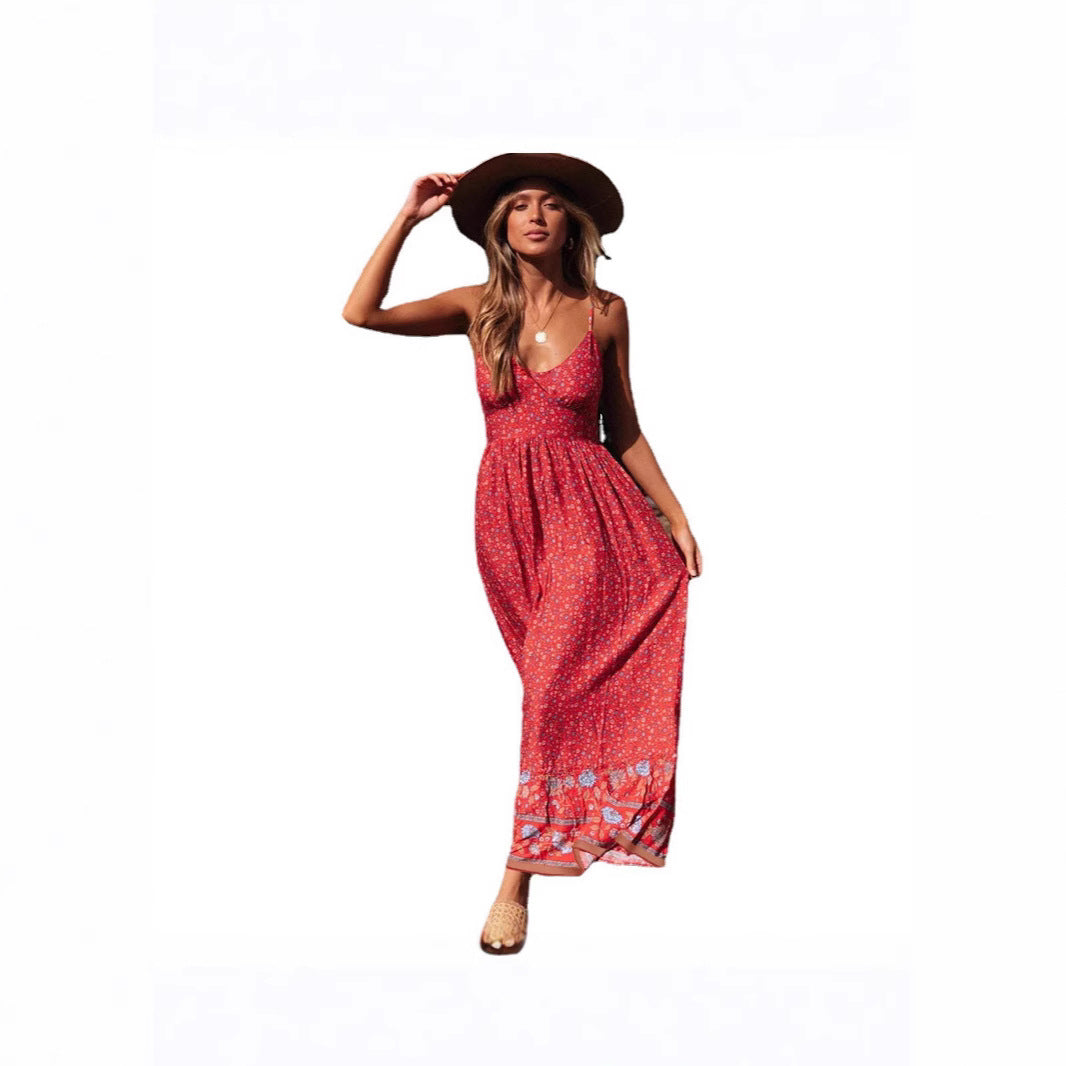 Damen Maxikleid mit floralen Mustern Stalluxe
