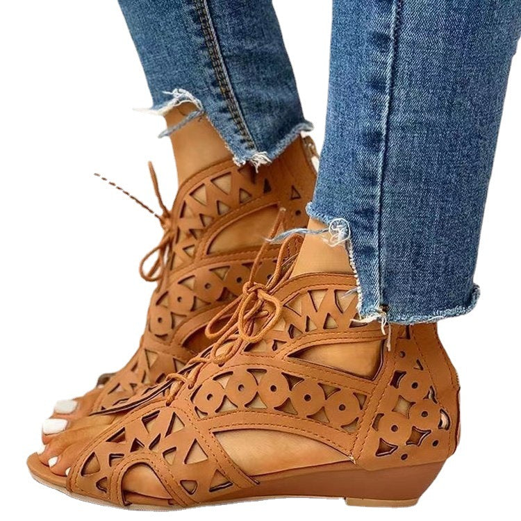 Damen Schnürsandalen mit kunstvollem Cut-Out-Design Stalluxe