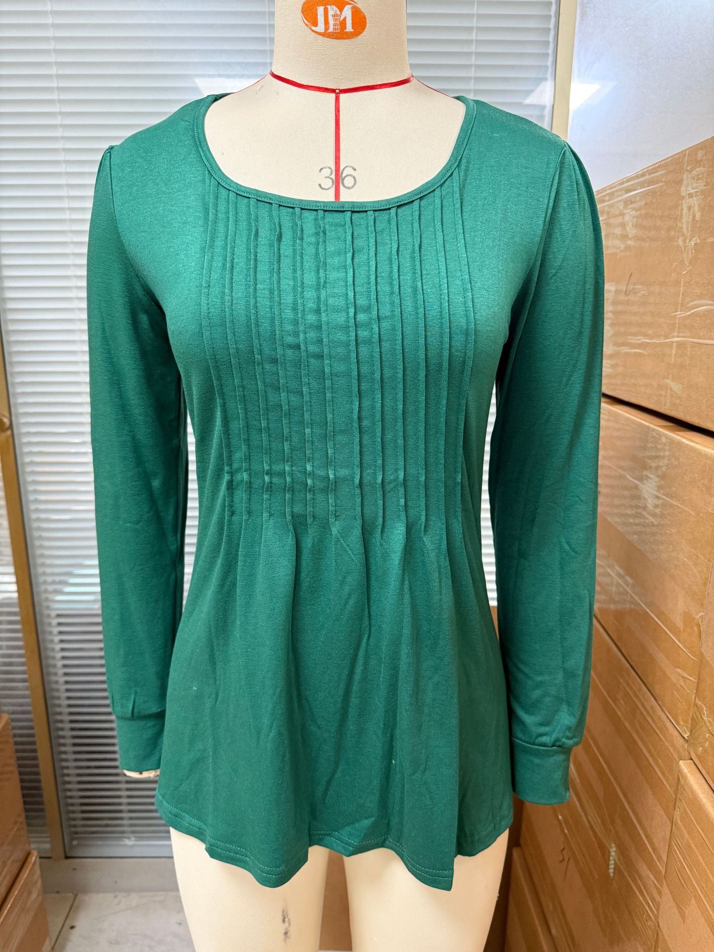Damen Langarmshirt mit dekorativen Falten Stalluxe