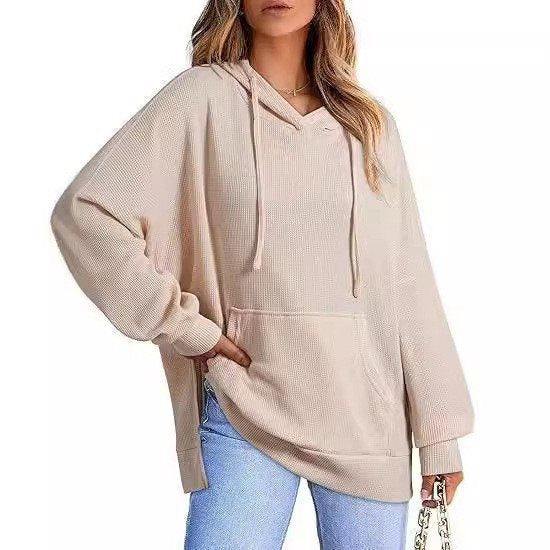 Damen Oversized Kapuzenpullover mit seitlichen Schlitzen und praktischen Taschen Stalluxe