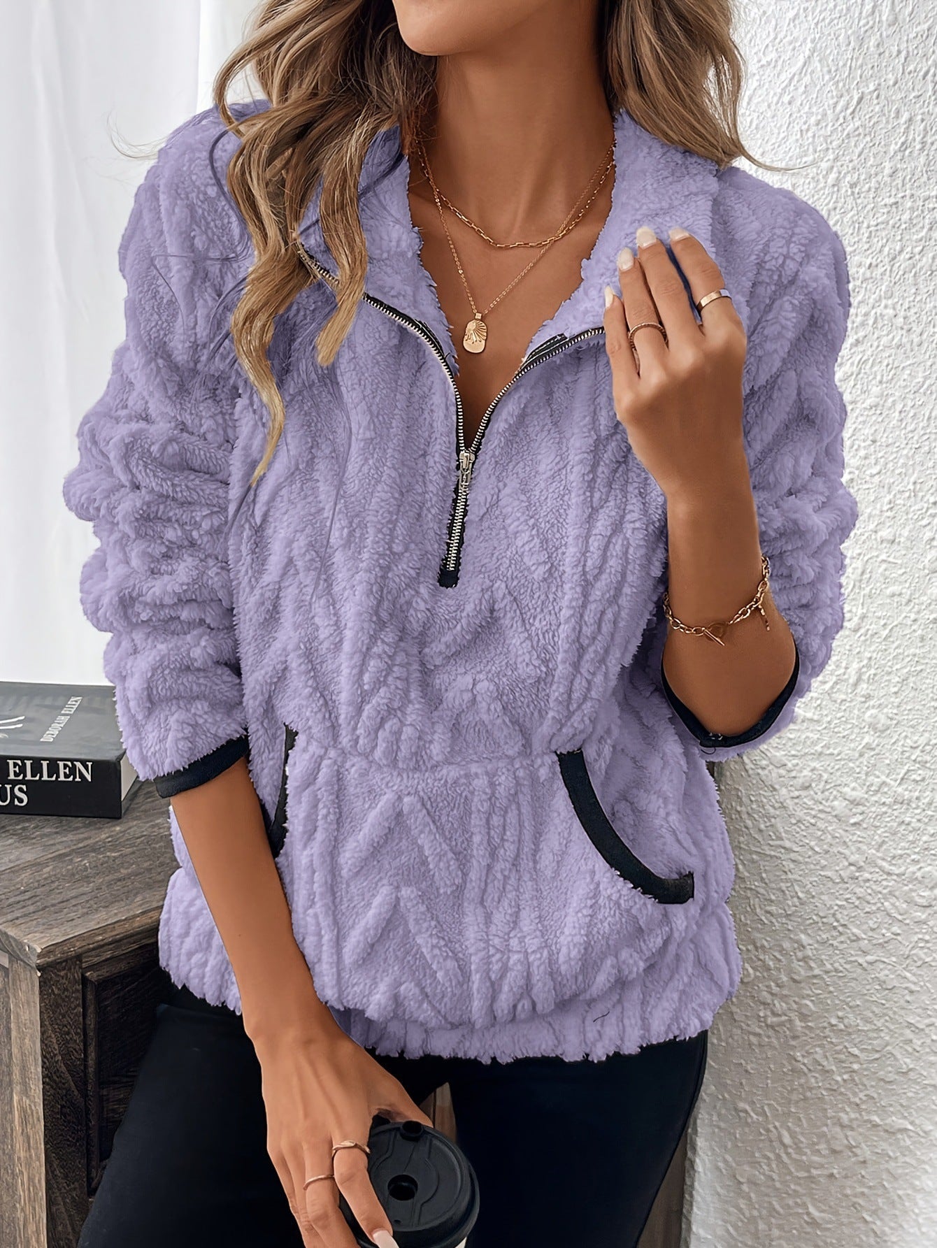 Damen Kuschelige Sweatjacke mit Stehkragen und praktischem Reißverschluss Stalluxe