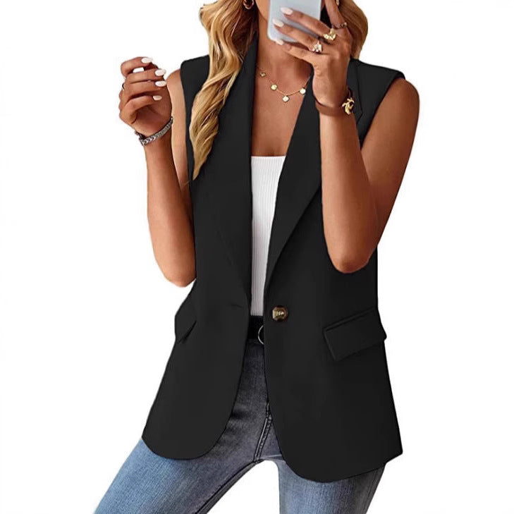 Damen ärmelloser Blazer im modernen Schnitt Stalluxe