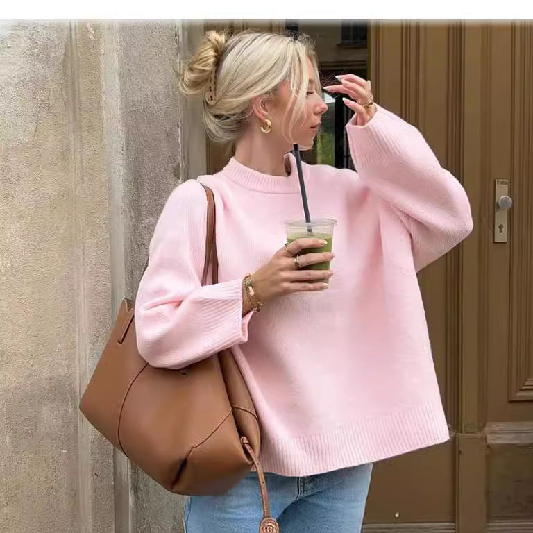 Damen Strickpullover mit lässigem Schnitt und Rundhalsausschnitt Stalluxe