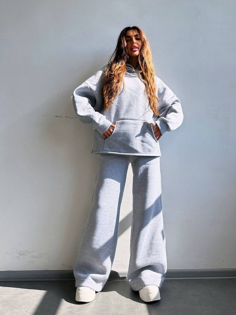 Damen lässiger Kapuzenpullover mit weitem Schnitt und bequemen Beinen Stalluxe