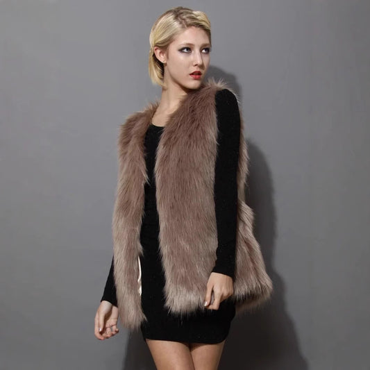 Damen Flauschige Kunstpelzweste mit elegantem Design Stalluxe