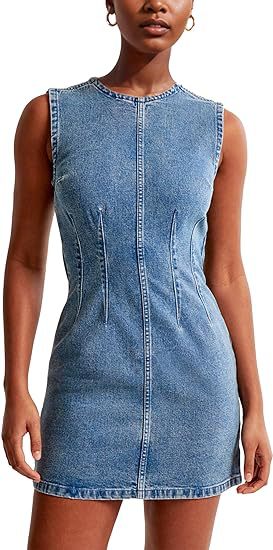 Damen Jeanskleid im modernen Schnitt mit nahtlosen Details Stalluxe