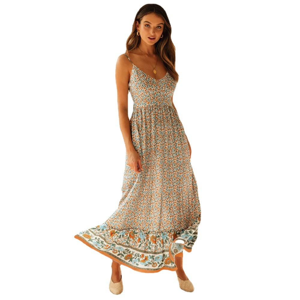 Damen Maxikleid mit floralen Mustern Stalluxe