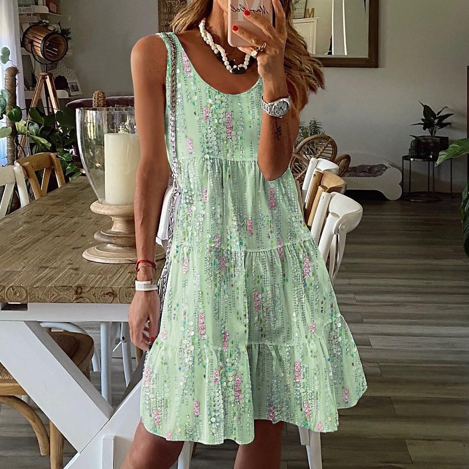 Damen Bohemian Stil Gestuftes Sommerkleid Stalluxe