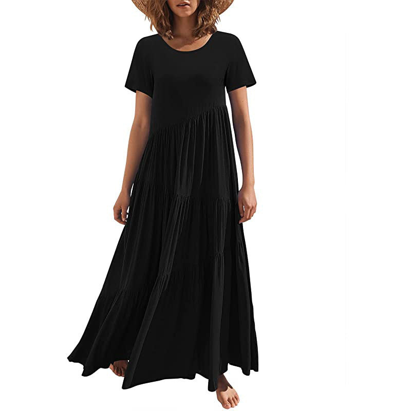 Damen Maxikleid mit lässiger Passform und fließendem Saum Stalluxe