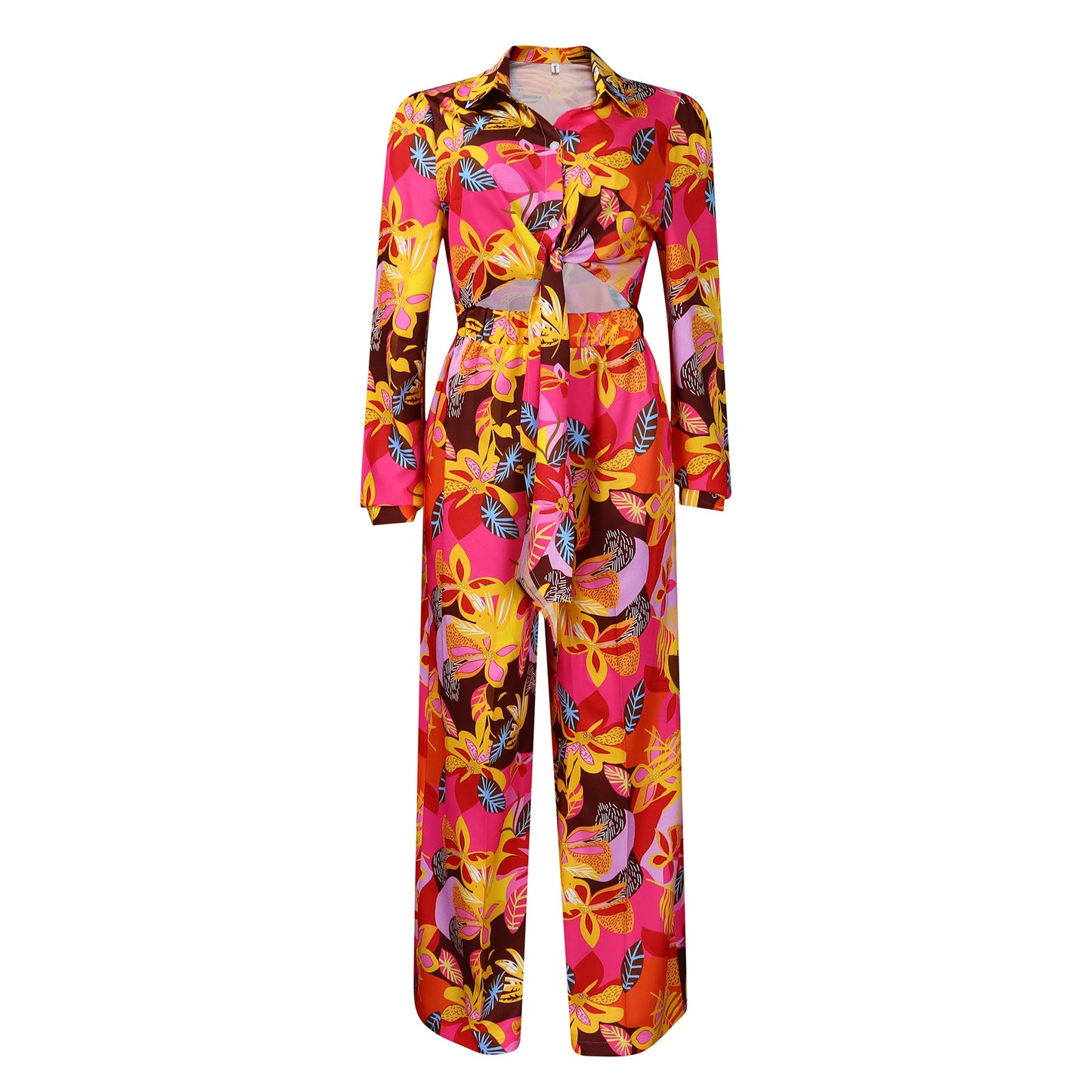 Damen Eleganter Jumpsuit mit floralen Mustern und tailliertem Schnitt Stalluxe