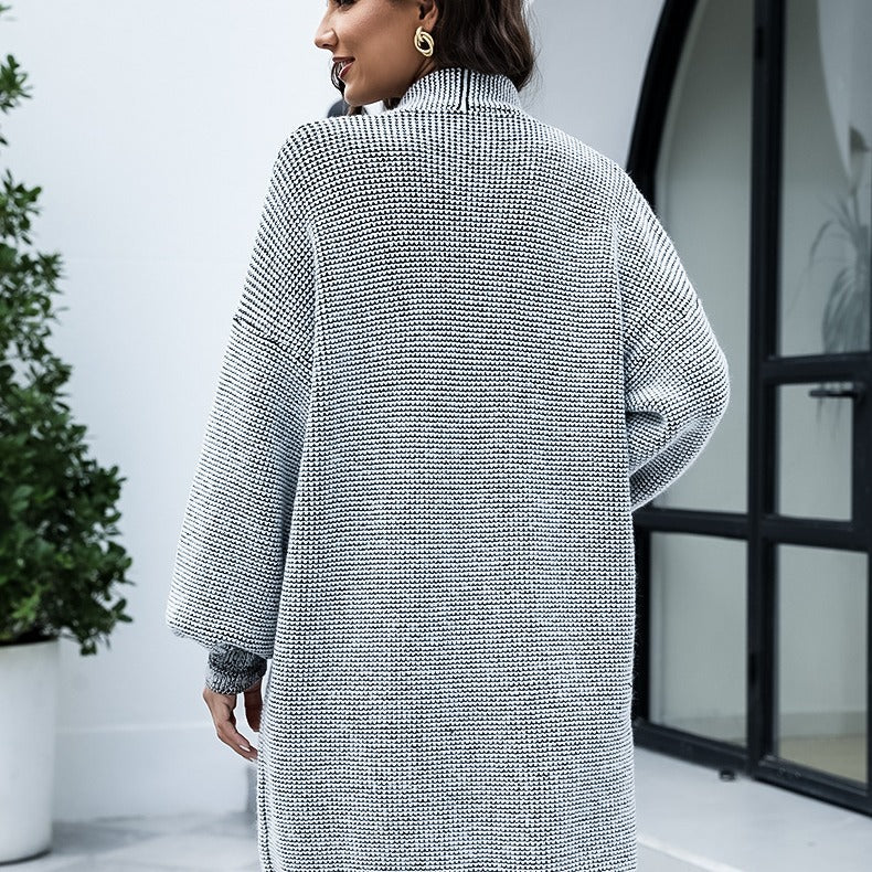 Damen Langer Strickcardigan mit modischem Design und breiten Ärmeln Stalluxe
