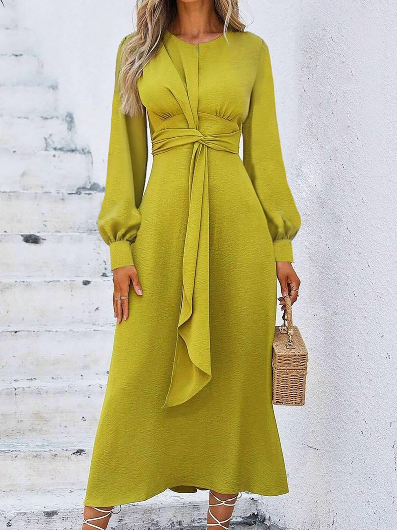 Damen Maxi-Kleid mit eleganter Drapierung Stalluxe