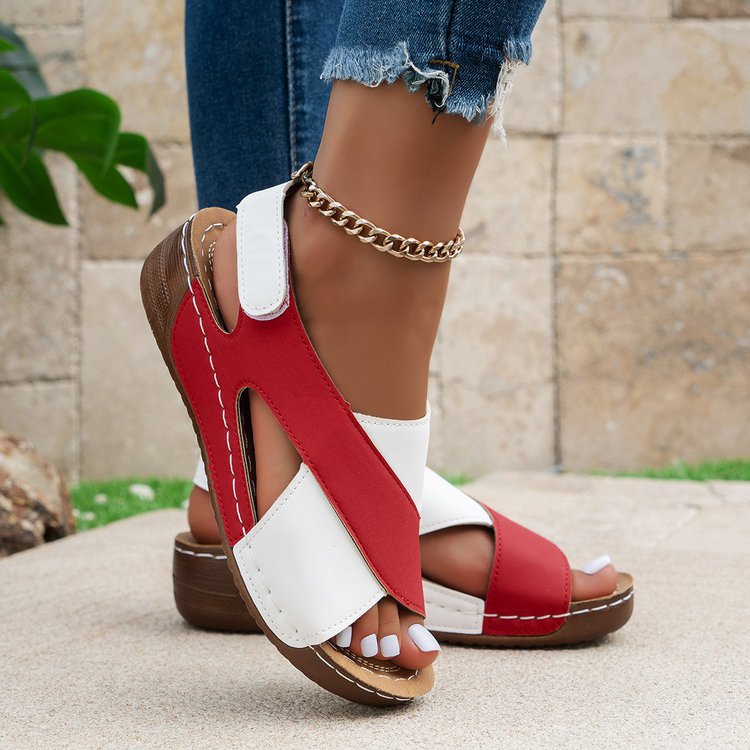 Damen Elegante Zehentrenner-Sandalen mit dekorativen Kreuzriemen und bequemem Fußbett Stalluxe