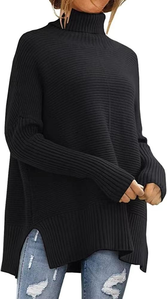 Damen kuscheliger Rollkragenpullover aus Rippstrick Stalluxe
