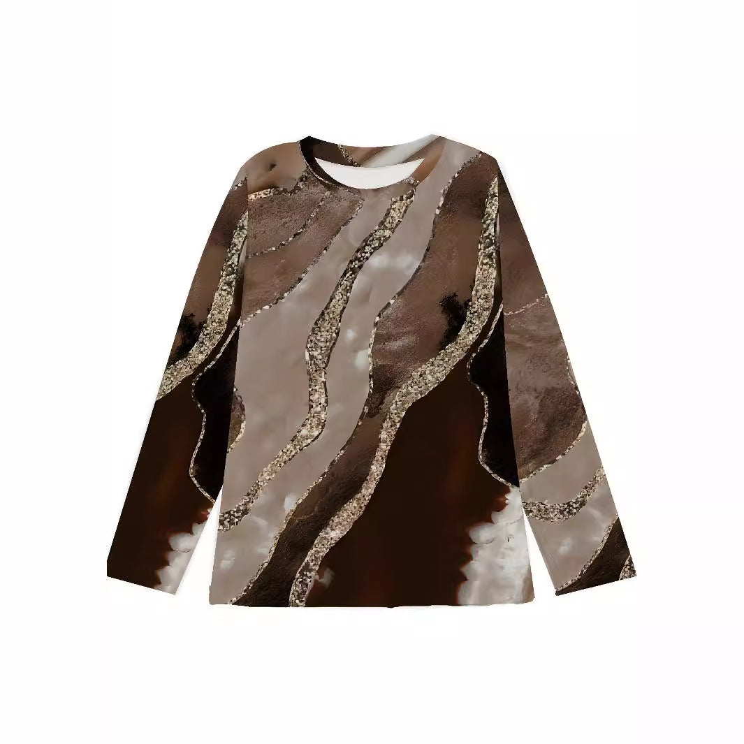 Damen Langarmshirt mit modernem Wellenmuster Stalluxe