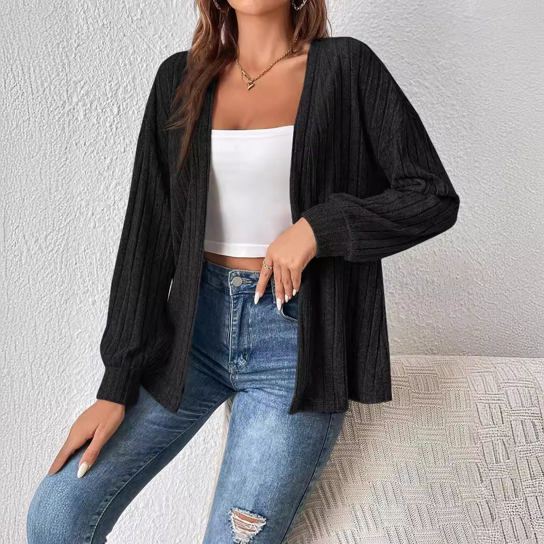 Women's Textured Drape Cardigan Stalluxe