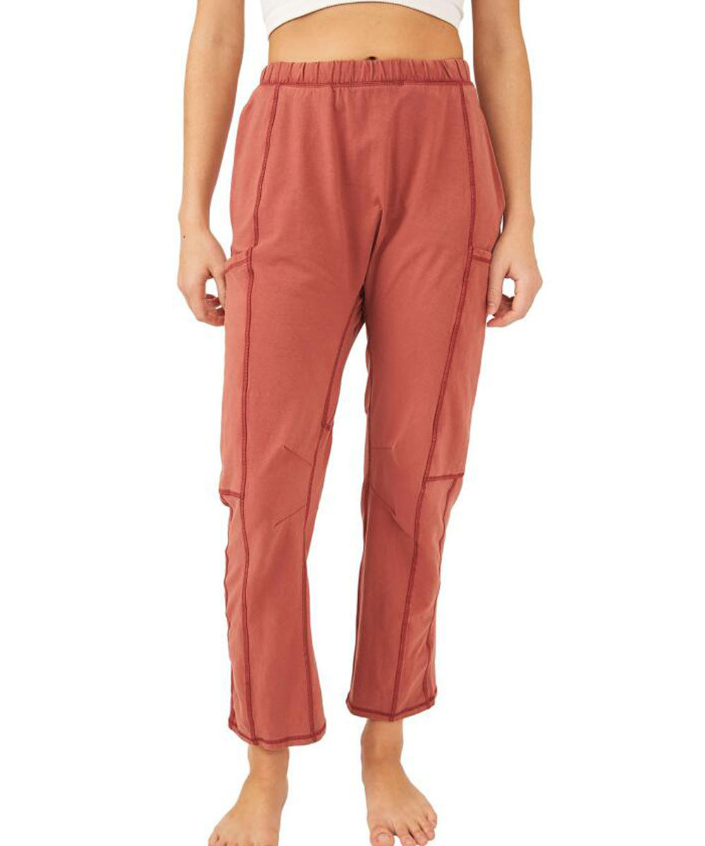 Damen Bequeme Freizeithose mit praktischen Seitentaschen und elastischem Bund Stalluxe