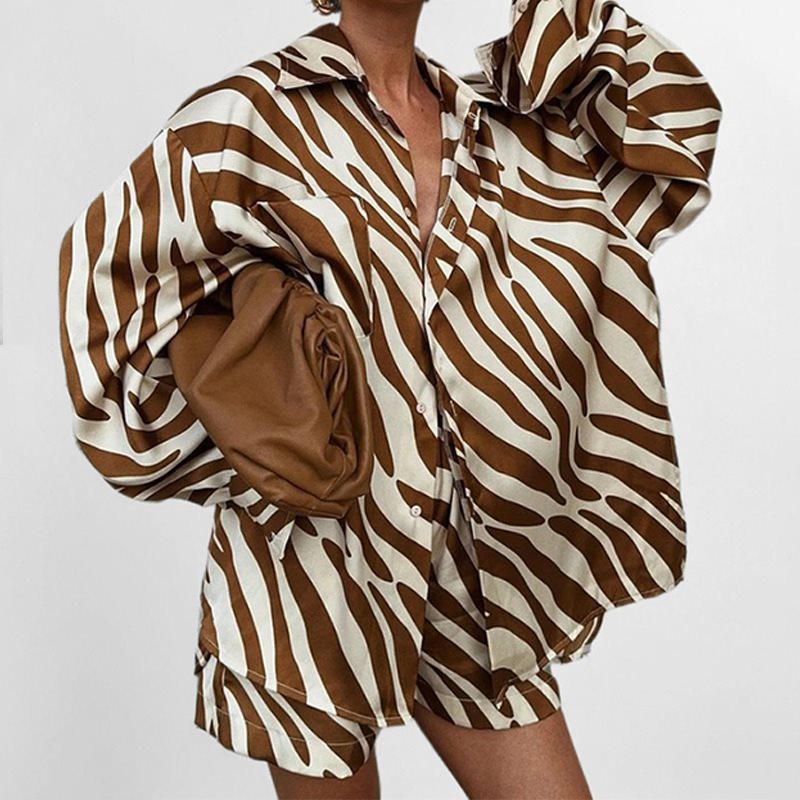 Damen Freizeit-Hemd mit stylischem Tiermuster und lockerer Passform Stalluxe