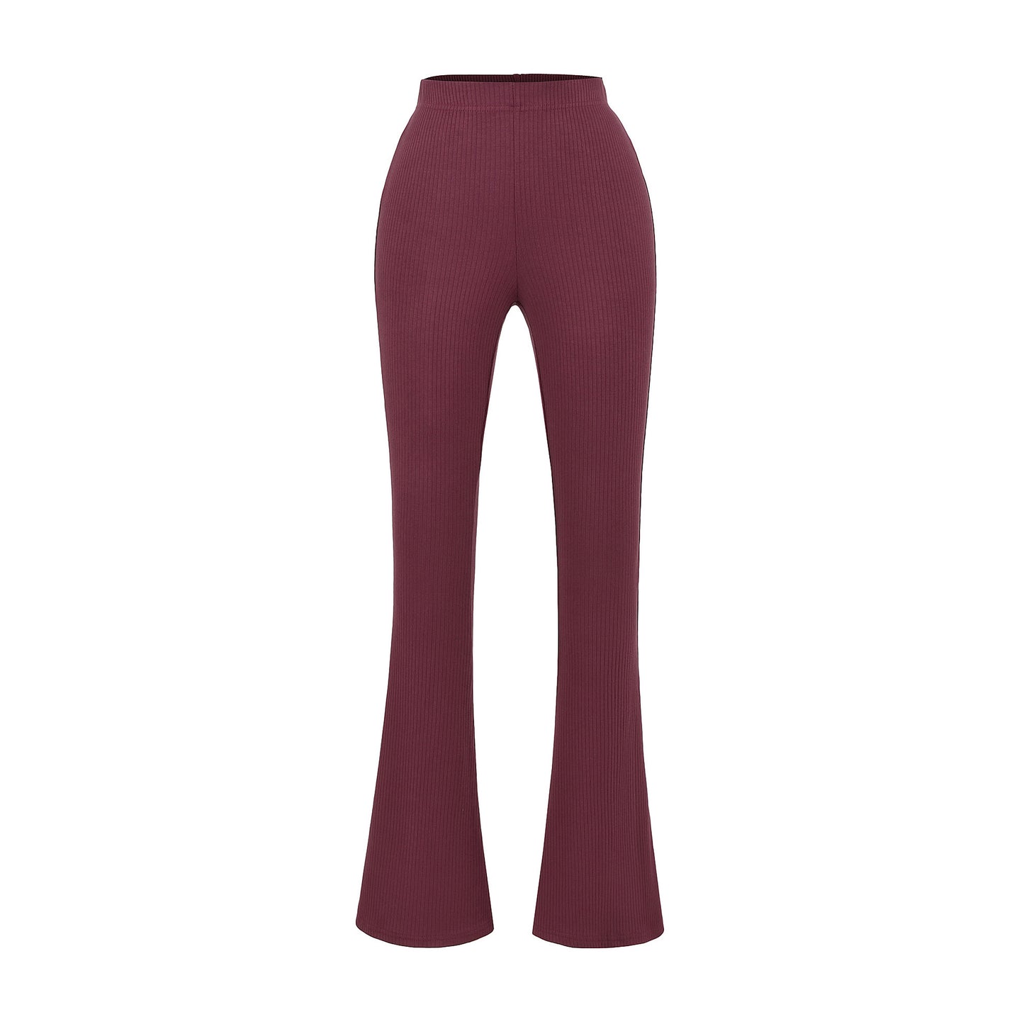 Damen elegante Flared-Hose mit hoch tailliertem Schnitt und feinem Rippdesign Stalluxe