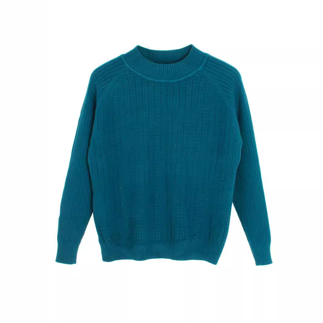 Damen Feinstrickpullover mit attraktivem Rippenmuster und hochgeschlossenem Kragen Stalluxe