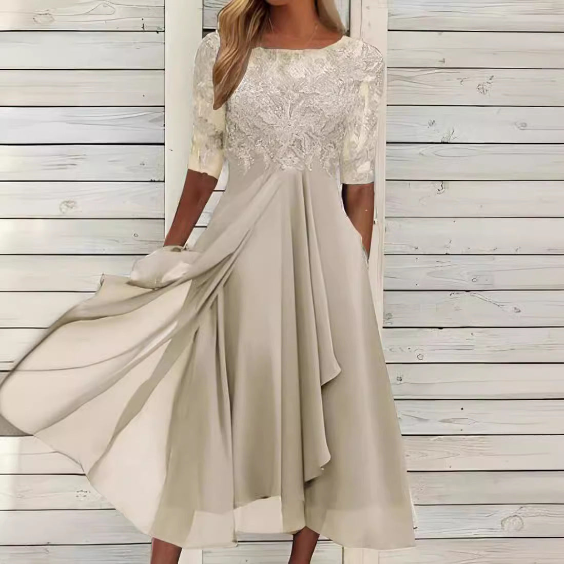 Damen Elegantes Hochzeitskleid mit exquisiter Spitzenverzierung Stalluxe
