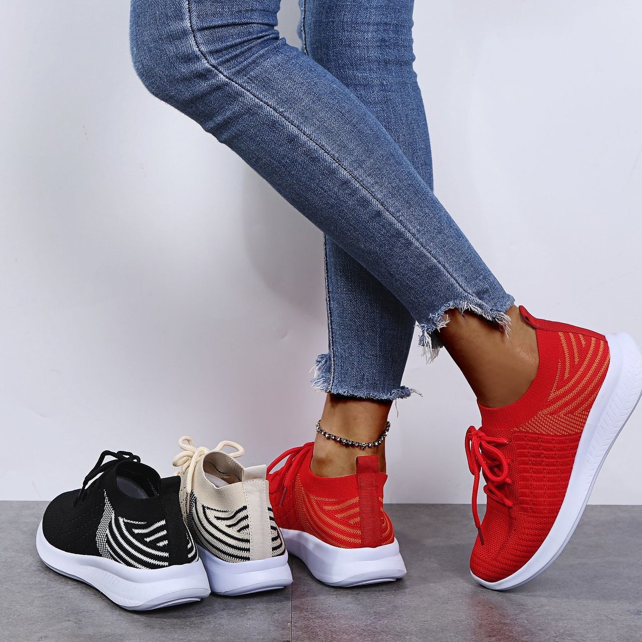 Damen Sportliche Leichtgewicht Sneakers Stalluxe