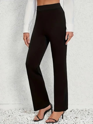 Damen elegante Stretch-Longpants mit weitem Bein Stalluxe