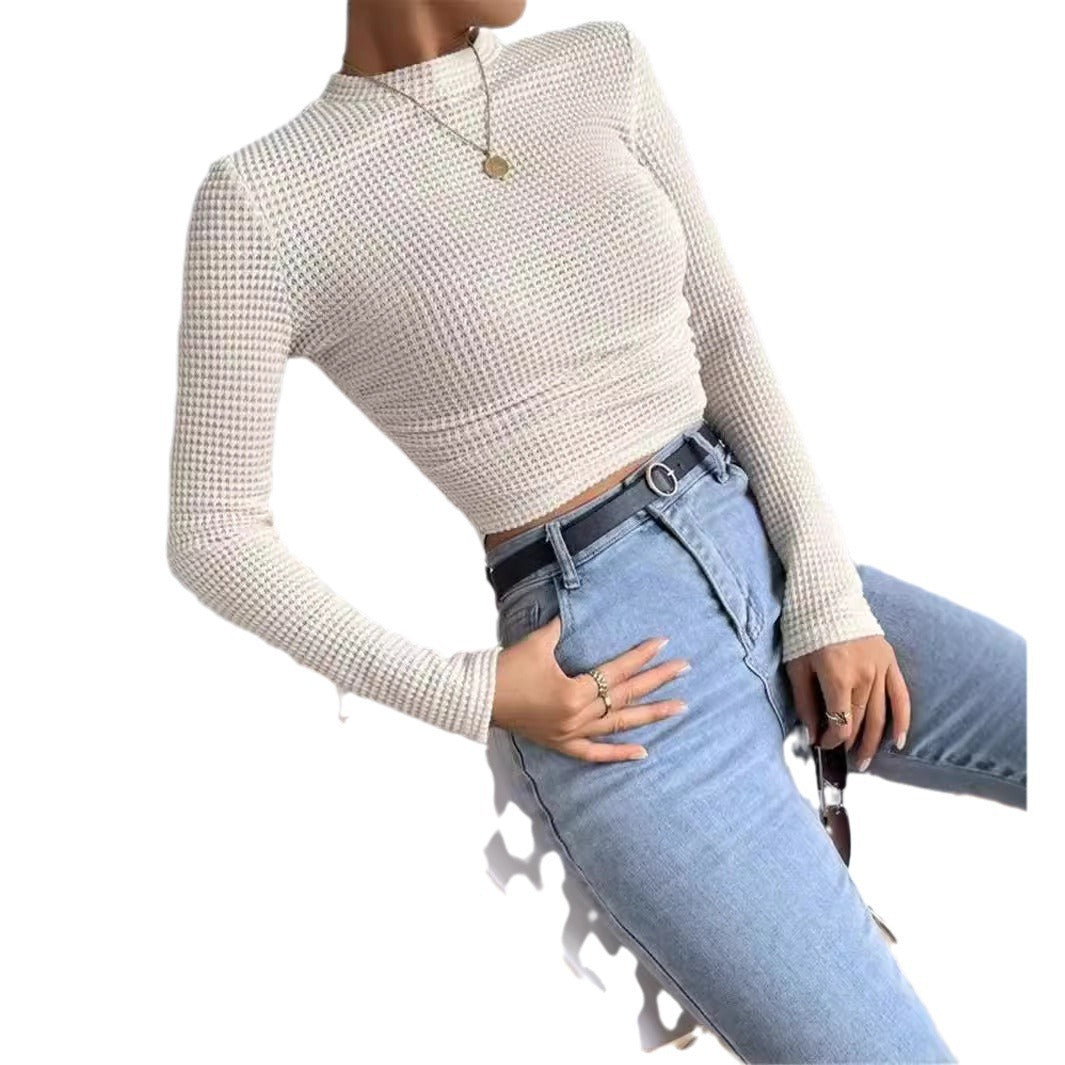 Damen Langarm Shirt aus strukturiertem Waffelstoff Stalluxe