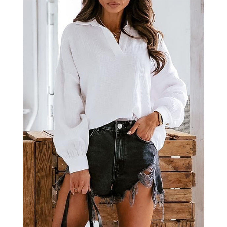 Damen Oversized Bluse mit eleganter Knopfleiste und lässigem Schnitt Stalluxe