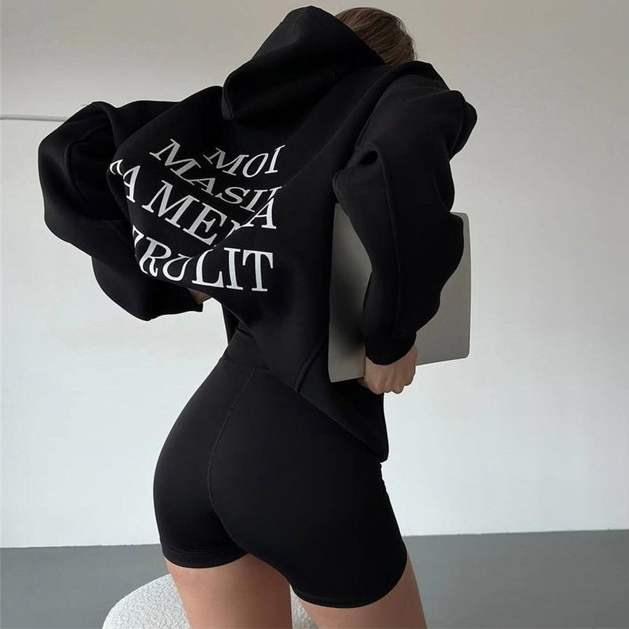 Damen Urbaner Kapuzenpullover mit verspieltem Schriftzug Stalluxe