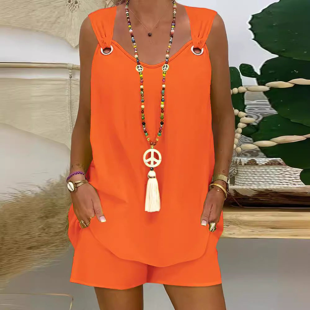 Damen lässiges Sommerkleid mit offenen Schultern und dekorativen Schlaufen Stalluxe