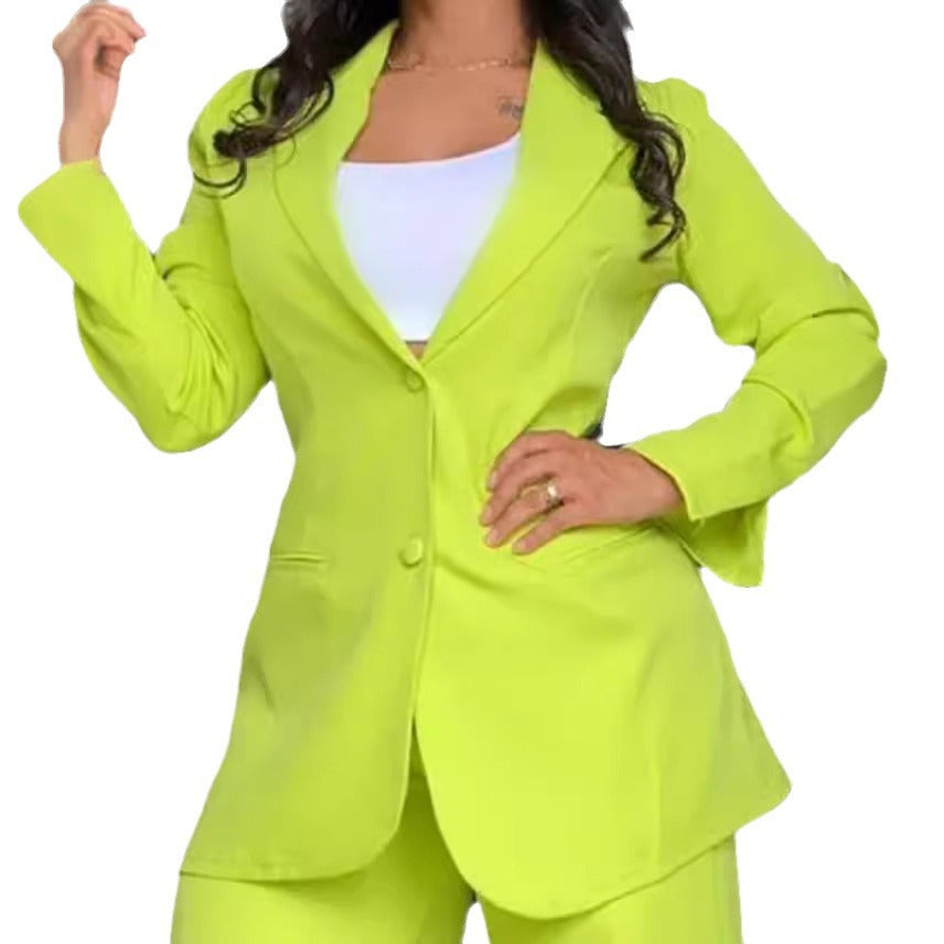 Damen Modernes Blazer-Set mit weiten Hosen und klassischem Schnitt Stalluxe