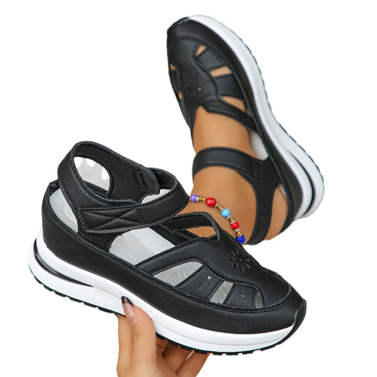 Damen Sportliche Sandalen mit anatomischem Fußbett und ergonomischem Riemendesign Stalluxe